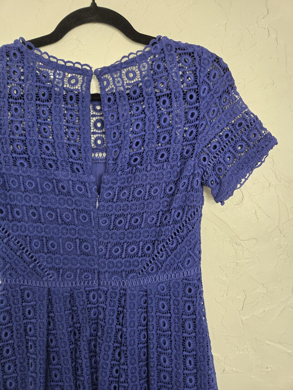 Boden Crochet Lace Cobalt Blue Short Sleeve Midi Althea Dress, 2 - Picture 7 of 11